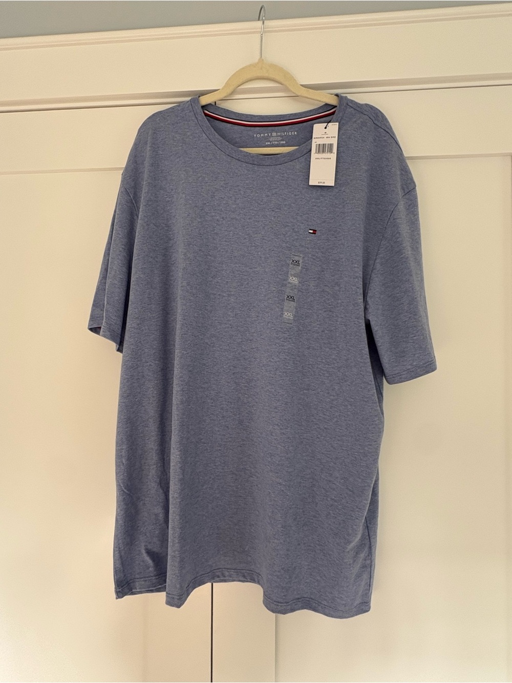 New Tommy Hilfiger Men’s Heather Blue Crewneck T-Shirt - size XXL
